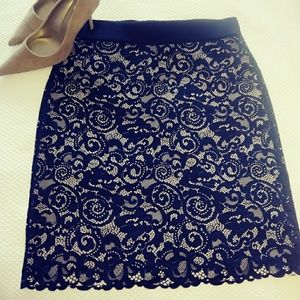 Josie Natori black and cream bandage skirt